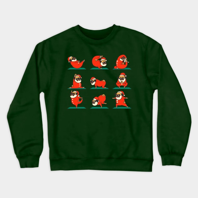 Santa Pug Yoga Crewneck Sweatshirt by huebucket